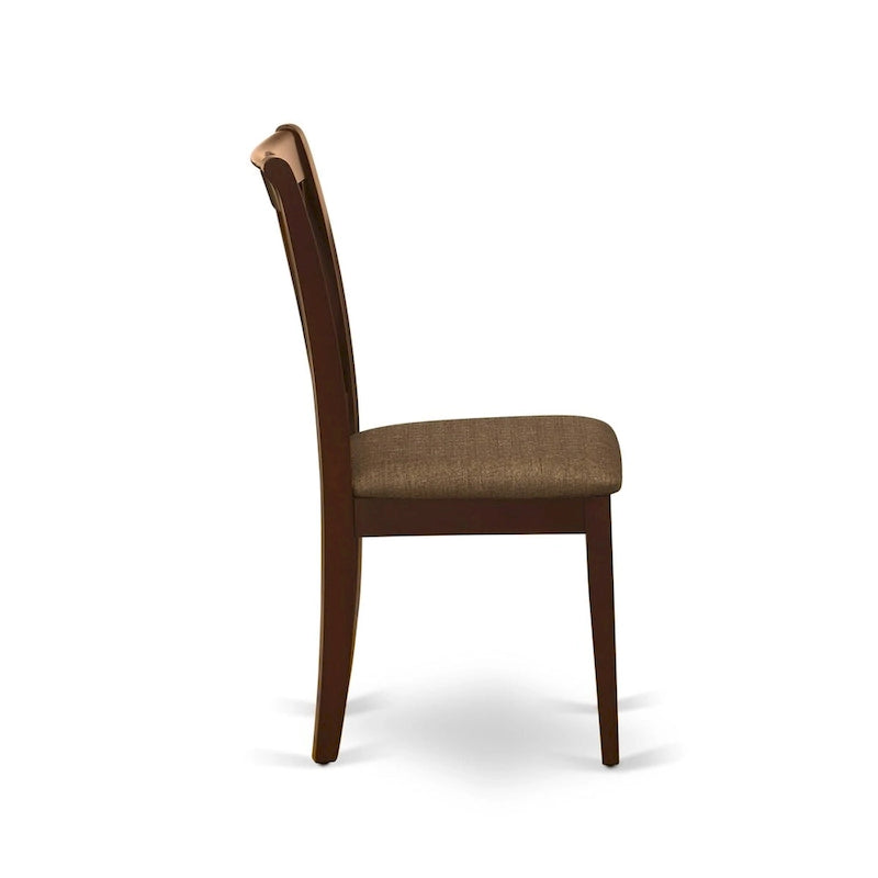 East West Furniture Dining Table Set- a Wooden Table and Linen Fabric Dining Room Chairs