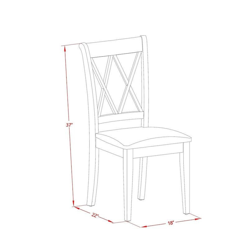 East West Furniture Dining Table Set- a Wooden Table and Linen Fabric Dining Room Chairs