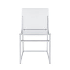Set of 2 Dining Side Chairs in Clear and Chrome