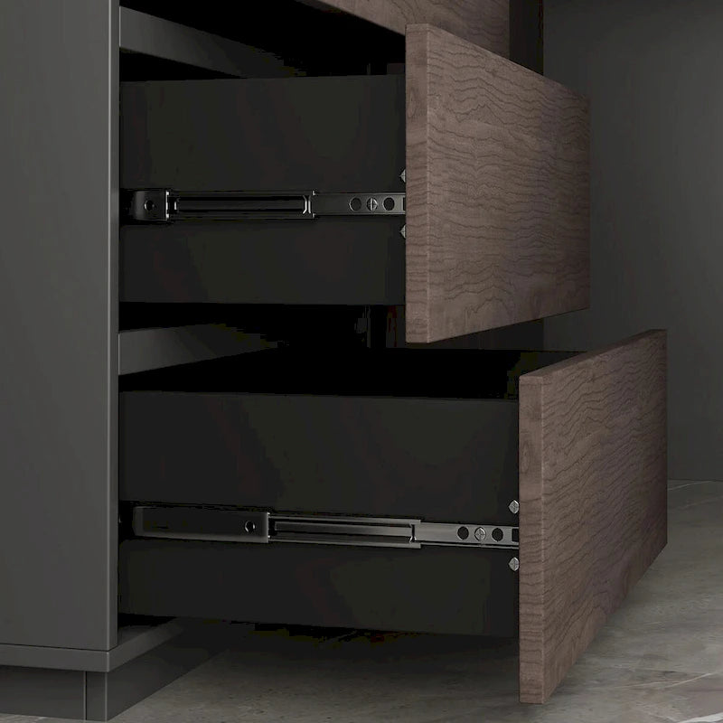 White Expandable L-Shaped Desk with Storage