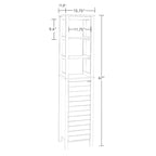 RiverRidge Madison Single Door Tall Bathroom Cabinet Storage Organizer with an Open and Adjustable Interior Shelves