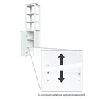 RiverRidge Madison Single Door Tall Bathroom Cabinet Storage Organizer with an Open and Adjustable Interior Shelves