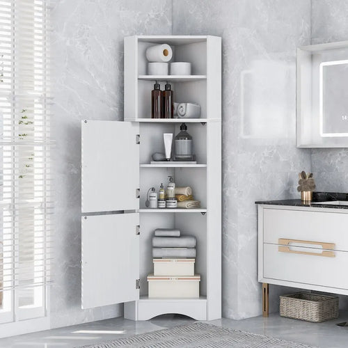 5-Tiers Bathroom Floor Storage Cabinet, Slim Bathroom Storage Cabinet