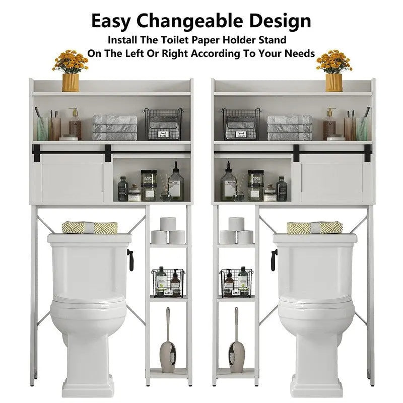Over The Toilet Storage Cabinet with Toilet Paper Holder Stand - 11.81D x 32.49W x 60.63H