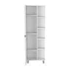 Mirror Linen Cabinet Reno,Four Interior Shelves, Black Wengue Finish