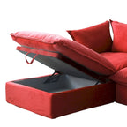 Cloud Sectional Sofa, 5-Seater Down Feather Modular Sofa L-shaped Velvet Wide Deep Seat Convertible Couch.