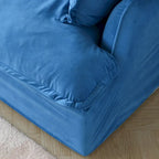 Cloud Sectional Sofa, 5-Seater Down Feather Modular Sofa L-shaped Velvet Wide Deep Seat Convertible Couch.