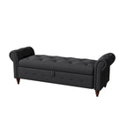 Tufted Storage Bench with Rolled Arms - 63"