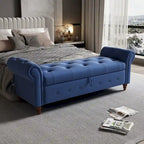 Tufted Storage Bench with Rolled Arms - 63"