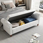 Tufted Storage Bench with Rolled Arms - 63"