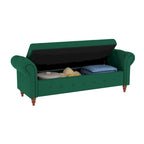 Tufted Storage Bench with Rolled Arms - 63"