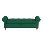 Tufted Storage Bench with Rolled Arms - 63"