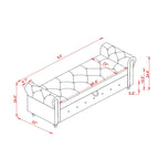 Tufted Storage Bench with Rolled Arms - 63"