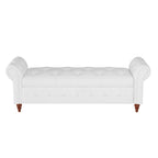 Tufted Storage Bench with Rolled Arms - 63"