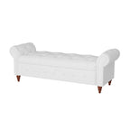 Tufted Storage Bench with Rolled Arms - 63"