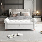 Tufted Storage Bench with Rolled Arms - 63"