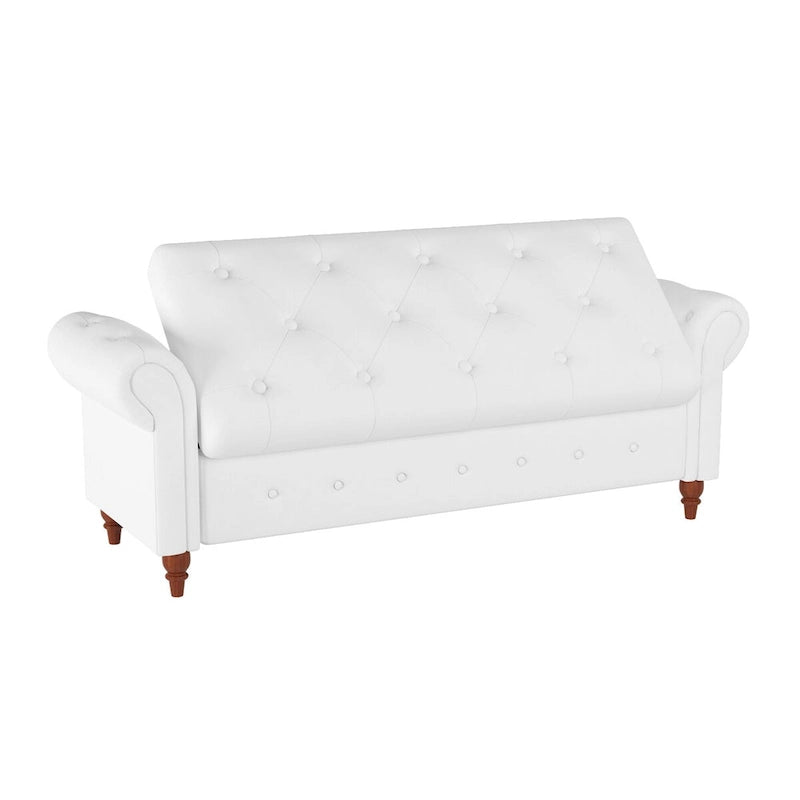 Tufted Storage Bench with Rolled Arms - 63"