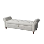 Tufted Storage Bench with Rolled Arms - 63"