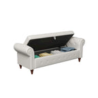Tufted Storage Bench with Rolled Arms - 63"