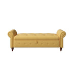 Tufted Storage Bench with Rolled Arms - 63"