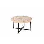30-Inch Wood Octagonal Vintage Patchwork Coffee Table