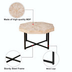 30-Inch Wood Octagonal Vintage Patchwork Coffee Table