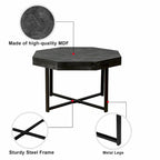 30-Inch Wood Octagonal Vintage Patchwork Coffee Table