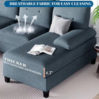Futzca Sectional Sofa Couches for Living Room, 4 Seat U-Shaped Sofa