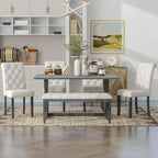 6 PCS Retro Rectangular Dining Table Set for 6
