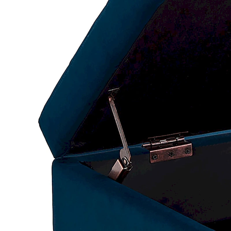 Modern Velvet Upholstered Storage Bench with Flip-Up Seat Top