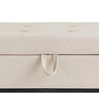 Modern Velvet Upholstered Storage Bench with Flip-Up Seat Top