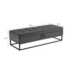 Modern Velvet Upholstered Storage Bench with Flip-Up Seat Top