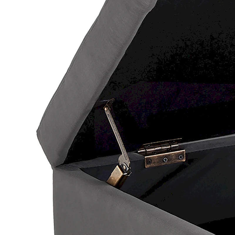 Modern Velvet Upholstered Storage Bench with Flip-Up Seat Top