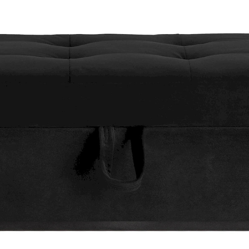 Modern Velvet Upholstered Storage Bench with Flip-Up Seat Top