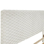 Roundhill Findlay Plush 3D Upholstered Platform Bed in White Dove