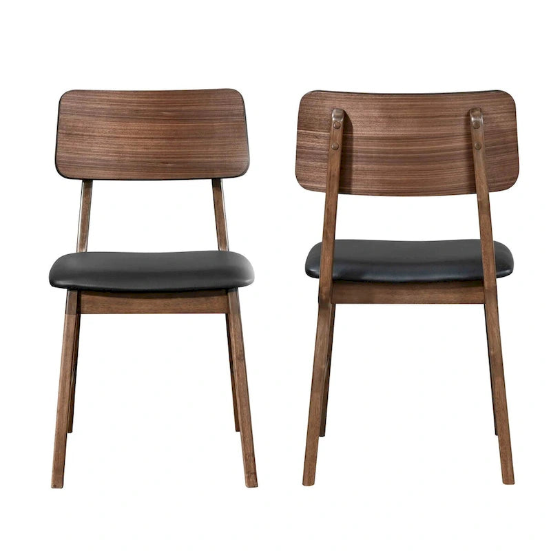 New Classic Furniture Thea Walnut and Black Side Chair (Set of 2)