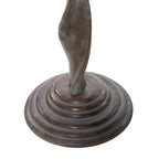 Mango Wood Floral Intricately Carved Side End Accent Table with Spiral Leg and Gray Distressing - Brown - Roche River Decor