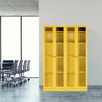 Avidan 70-inch Yellow French Door Metal Cabinet