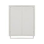 Roomfitters Modern 23.62 Glass Door Wall Cabinet with Two-Tier Enclosed Storage, Open Shelf, and Towel Rack for Entryway
