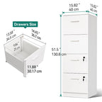 Moasis 51H 4 Drawers File Cabinet Lockable Vertical Storage Cabinet for Home Office