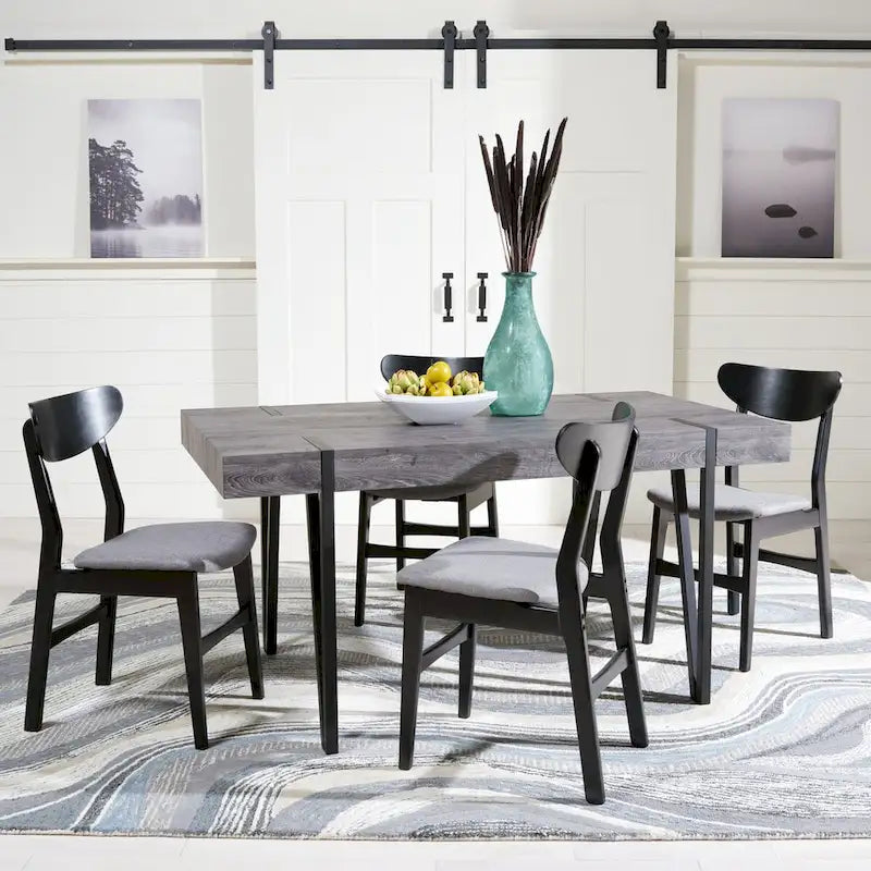 SAFAVIEH Asal Mid-Century Industrial Rustic Dining Room Table - 59.1 W x 35.4 L x 29.5 H - 59Wx35Dx30H