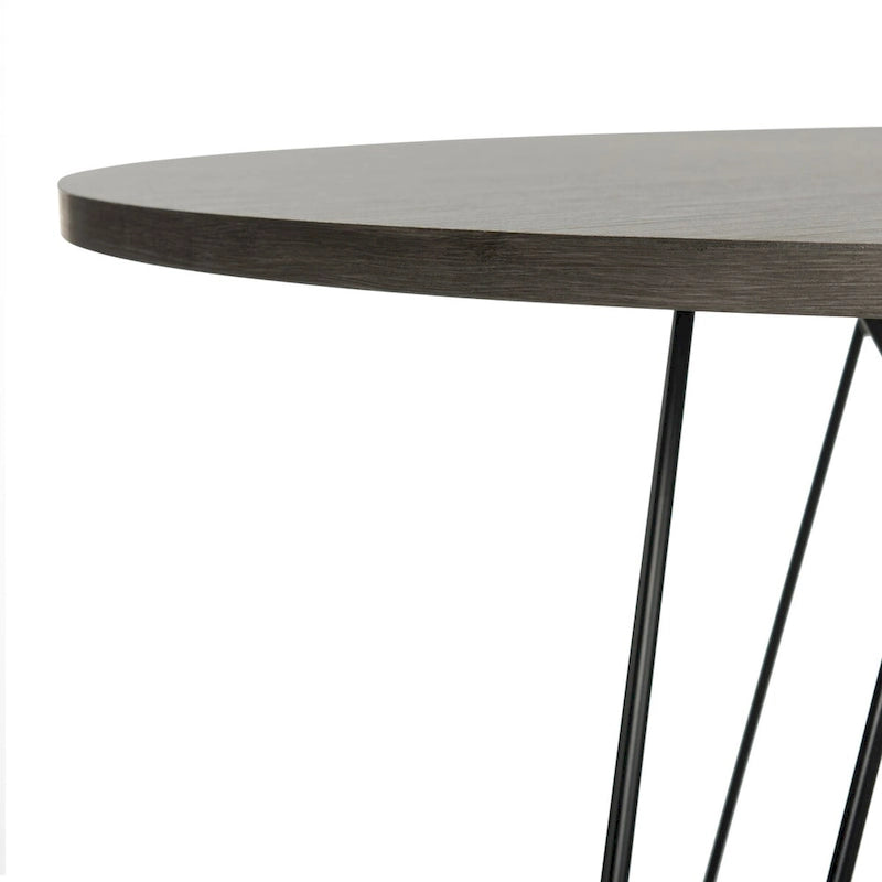 SAFAVIEH Zorana Dark Grey / Black Round Dining Table - 35.4 x 35.4 x 29.5 - 35Wx35Dx30H